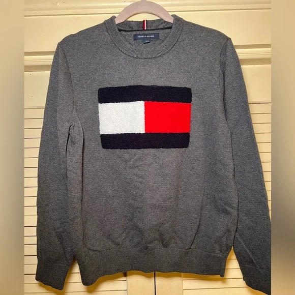 Tommy Hilfiger Cotton Knit Pullover Sweater Jumper with Logo Patch, size medium - Picture 7 of 14